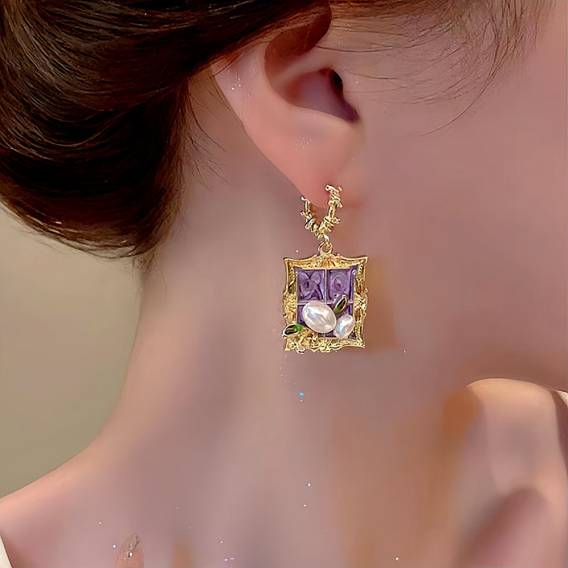 14K Gold-Plated Garden Baroque Natural Pearl Earrings