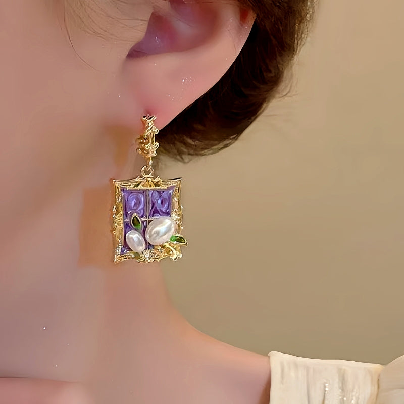 14K Gold-Plated Garden Baroque Natural Pearl Earrings