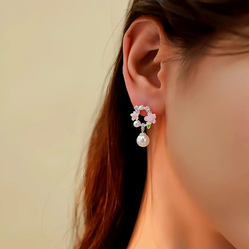 14K Gold-Plated Garland Pearl Earrings