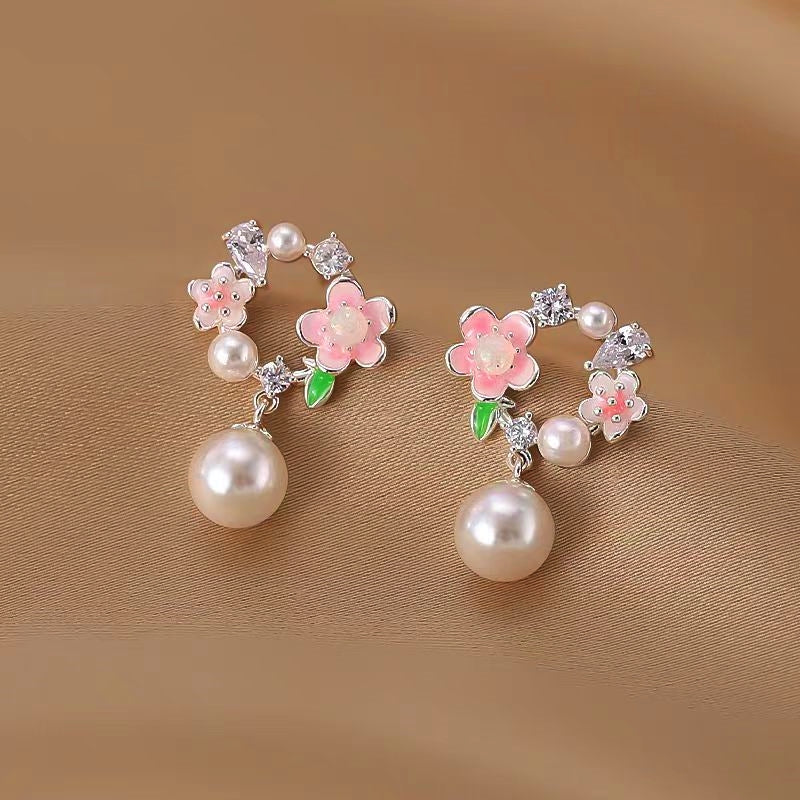 14K Gold-Plated Garland Pearl Earrings