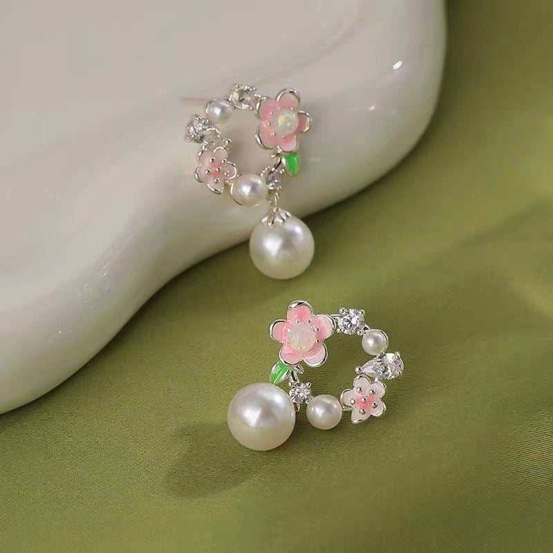 14K Gold-Plated Garland Pearl Earrings