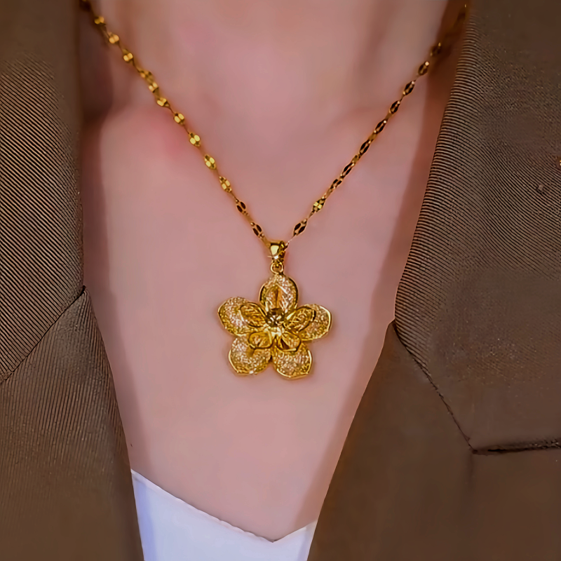 14K Gold-Plated Golden Flower Necklace