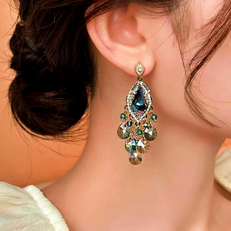 14K Gold-Plated Gradient Crystal Earrings