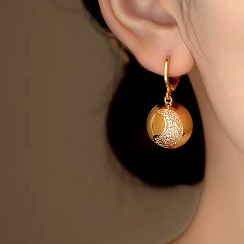 14K Gold-Plated Half-Circle Crescent Earrings