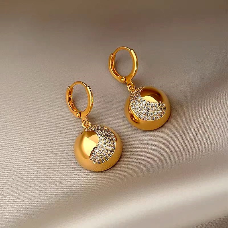 14K Gold-Plated Half-Circle Crescent Earrings