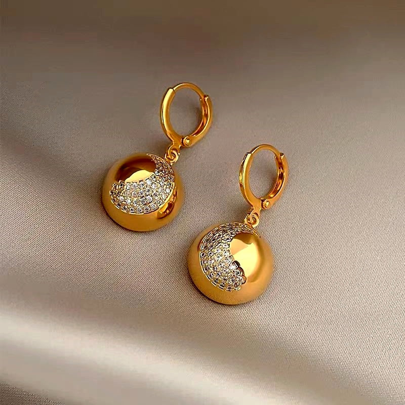 14K Gold-Plated Half-Circle Crescent Earrings