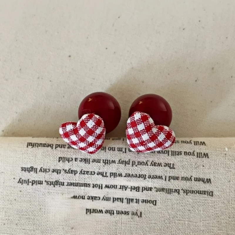 14K Gold-Plated Heart-Design Bead Earrings