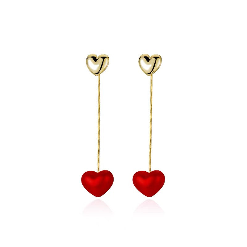 14K Gold-Plated Heart-Design Earrings
