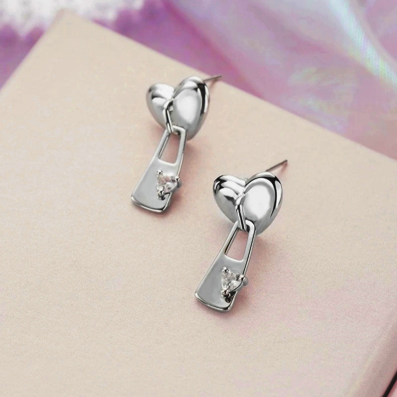 14K Gold-Plated Heart-Design Earrings