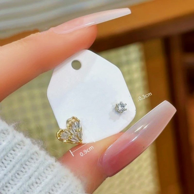 14K Gold-Plated Heart-Design Stud Earrings