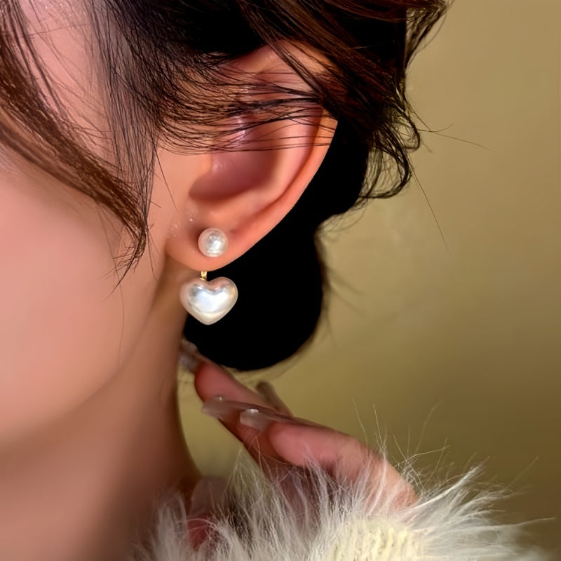 14K Gold-Plated Heart Bead Earrings