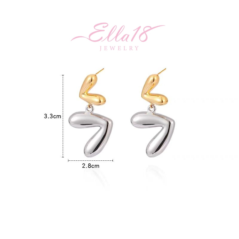 14K Gold-Plated Heart Earrings