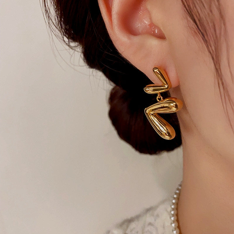 14K Gold-Plated Heart Tassel Earrings