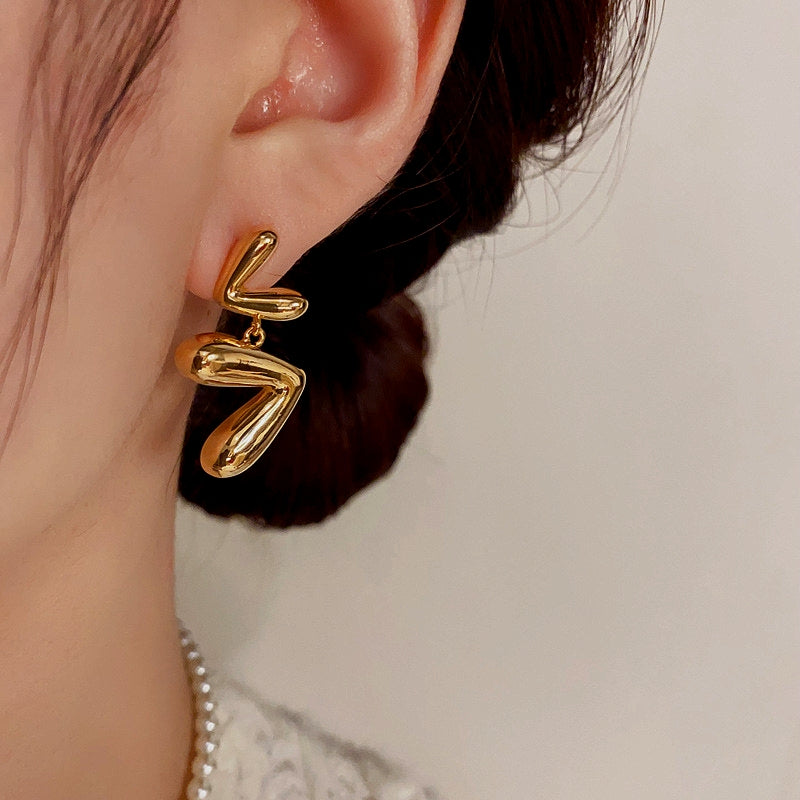 14K Gold-Plated Heart Tassel Earrings