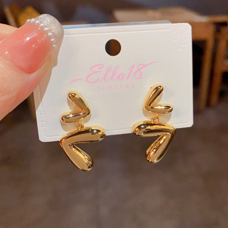 14K Gold-Plated Heart Tassel Earrings