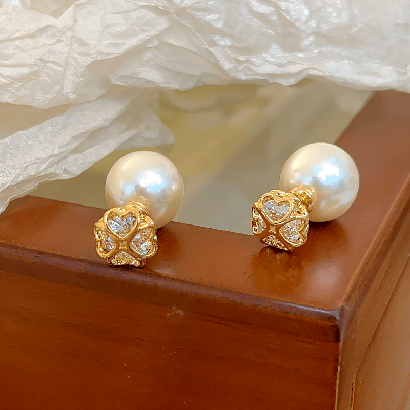 14K Gold-Plated Hollow Clover Earrings