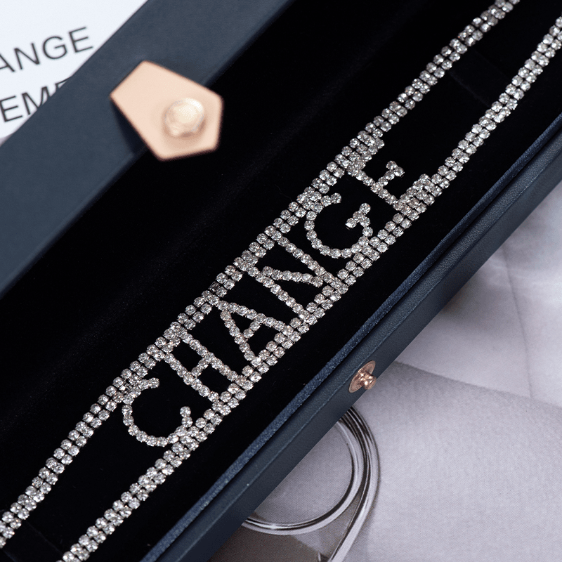 14K Gold-Plated Hollow Diamond Letter Necklaces