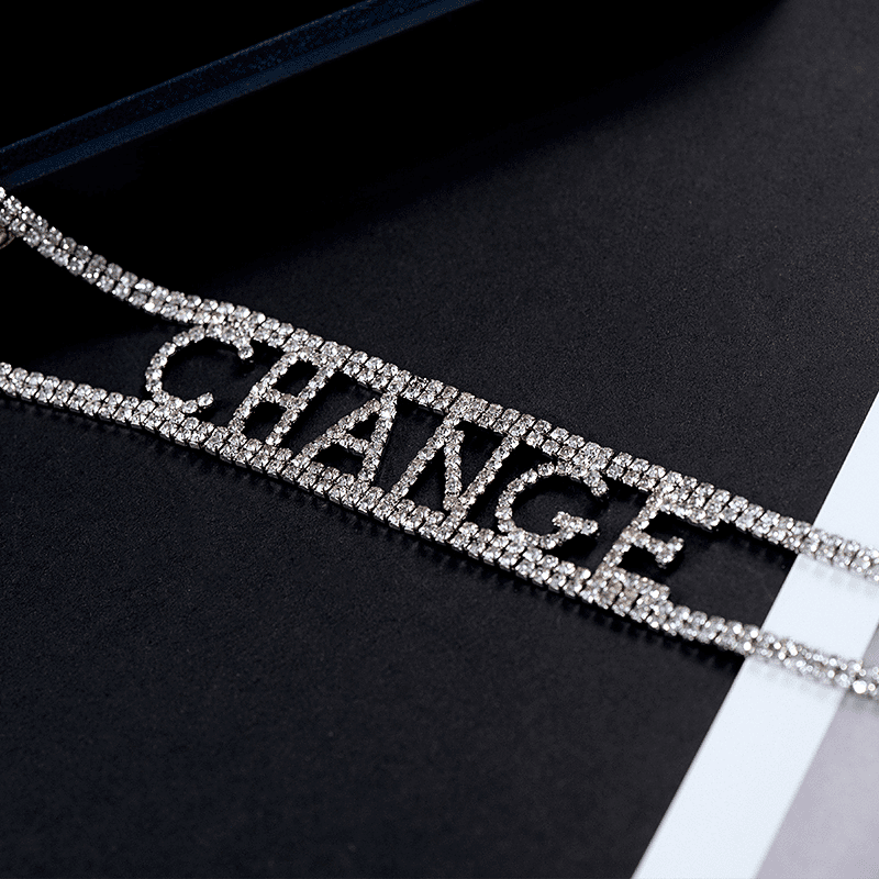 14K Gold-Plated Hollow Diamond Letter Necklaces