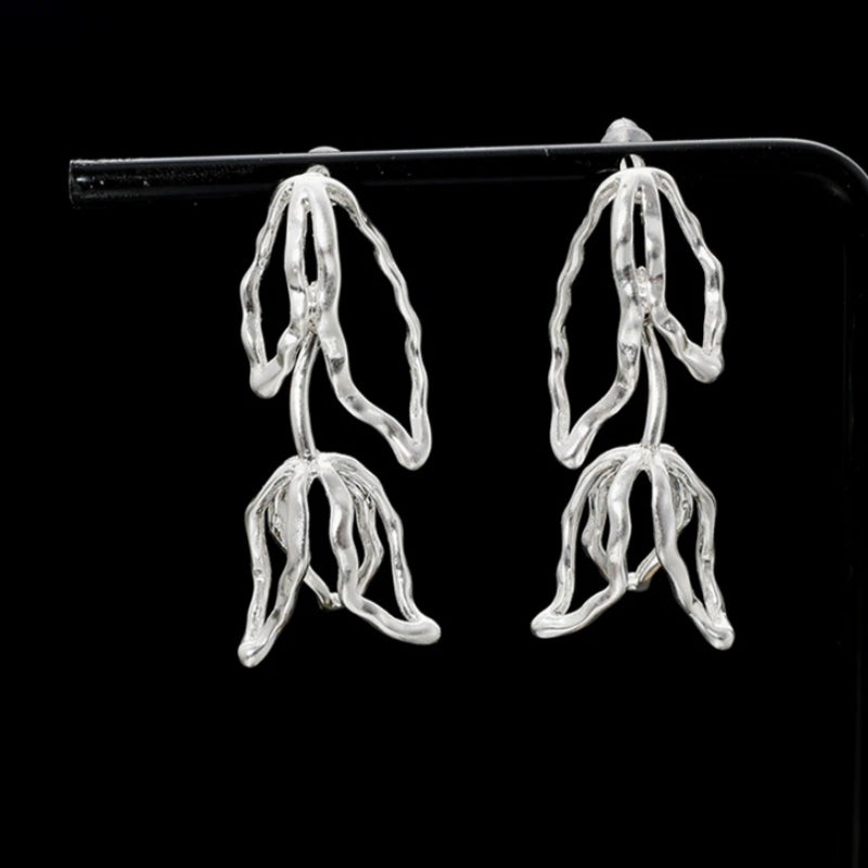 14K Gold-Plated Hollow Tulip Earrings