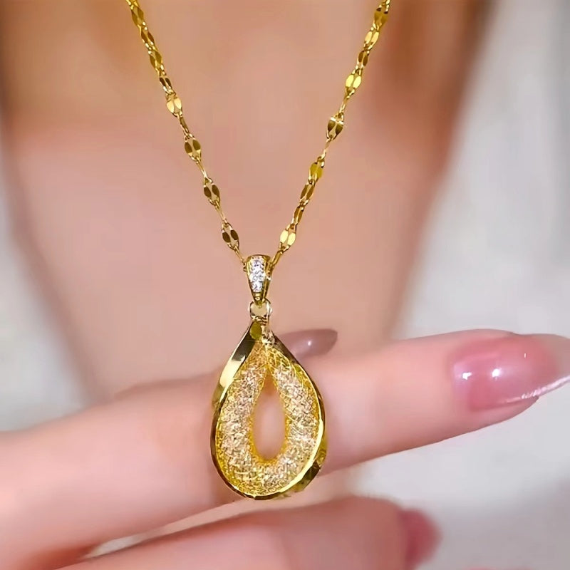 14K Gold-Plated Hollow Zircon Necklaces