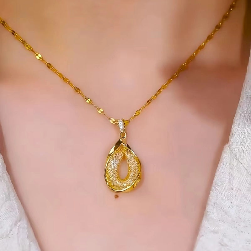 14K Gold-Plated Hollow Zircon Necklaces