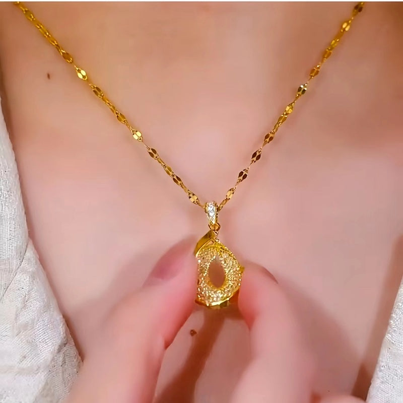 14K Gold-Plated Hollow Zircon Necklaces