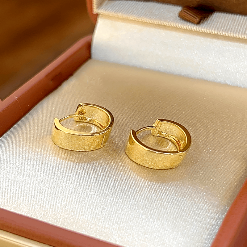 14K Gold-Plated Irregular Faceted Hoop Earrings