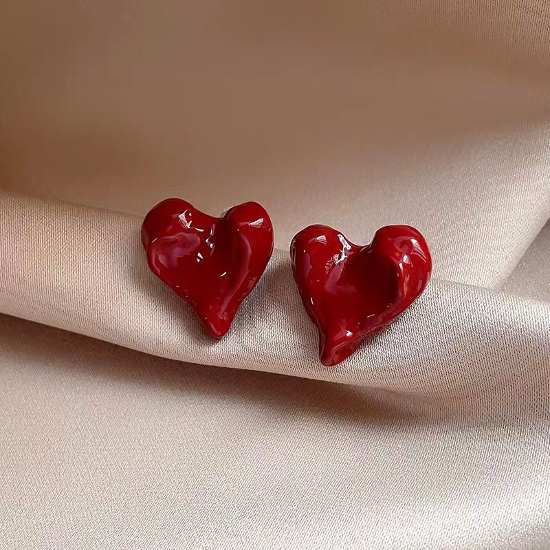 14K Gold-Plated Irregular Heart Stud Earrings