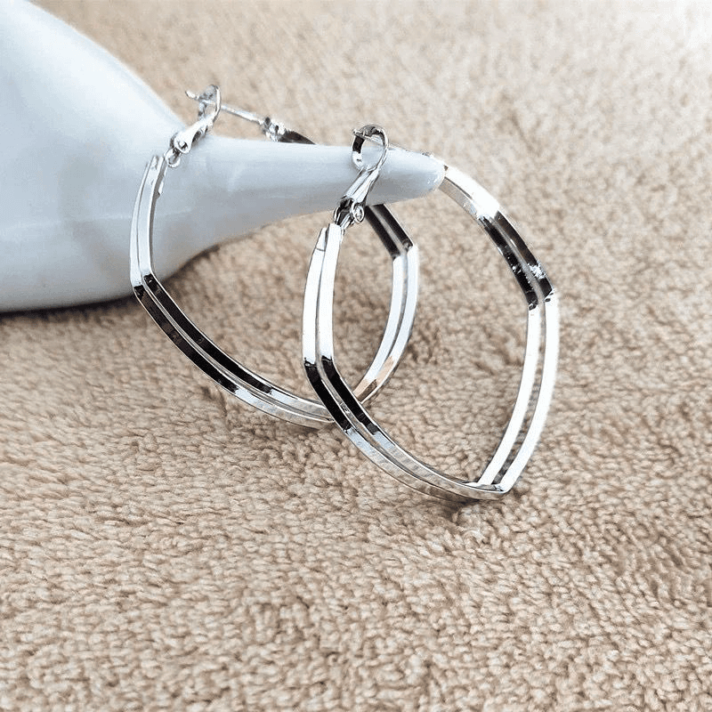 14K Gold-Plated Irregular Large Hoop Earrings
