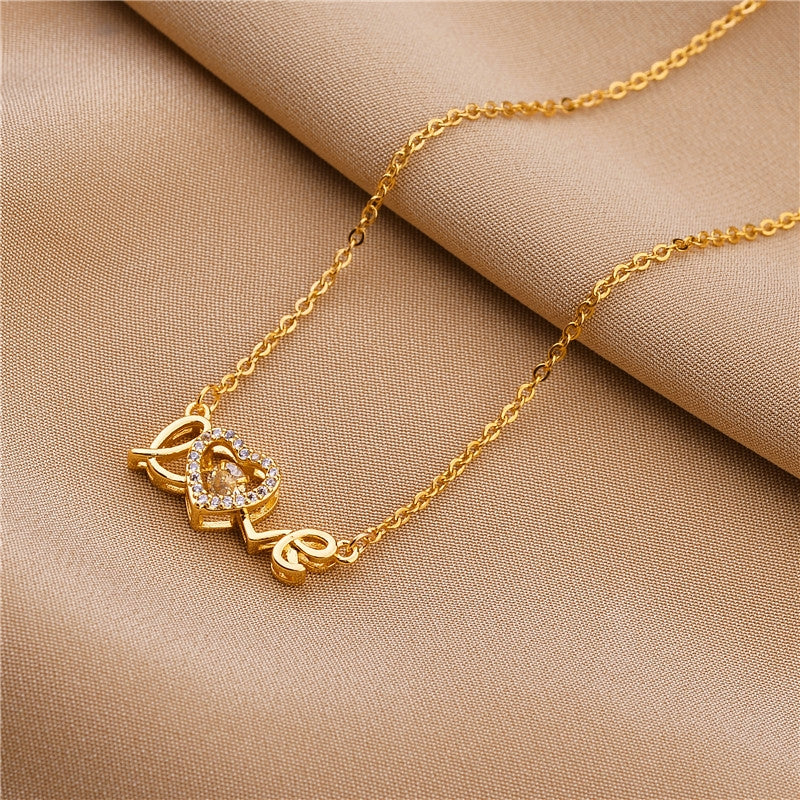 14K Gold-Plated LOVE Letter Necklace