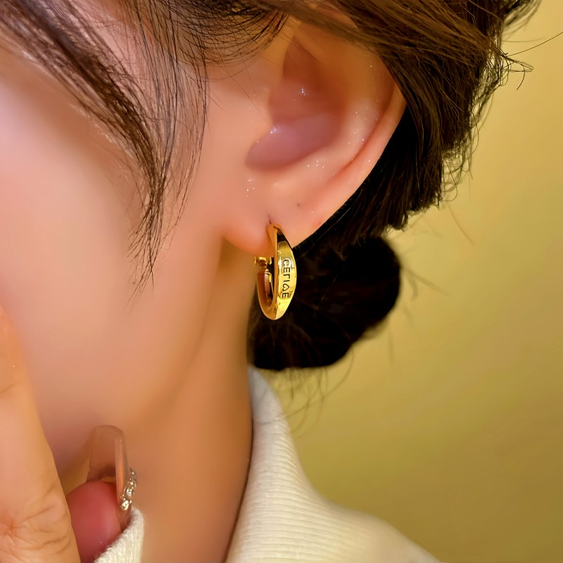 14K Gold-Plated Letter Hoop Earrings