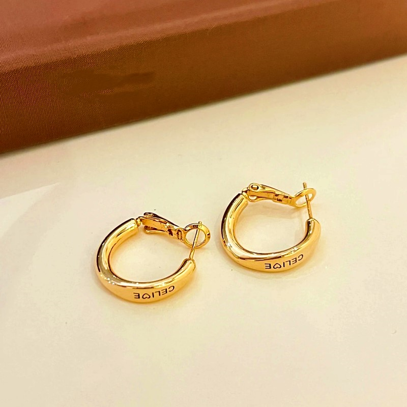 14K Gold-Plated Letter Hoop Earrings