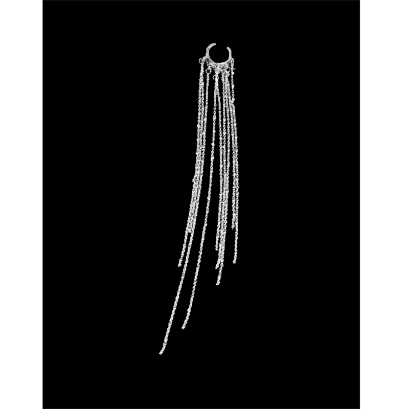 14K Gold-Plated Long Tassel Ear Cuffs ( 1 Pair )