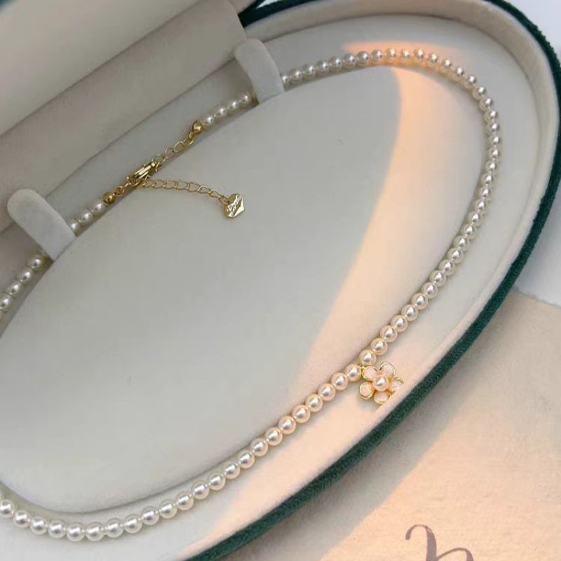14K Gold-Plated Luxury Camellia Pearl Necklaces