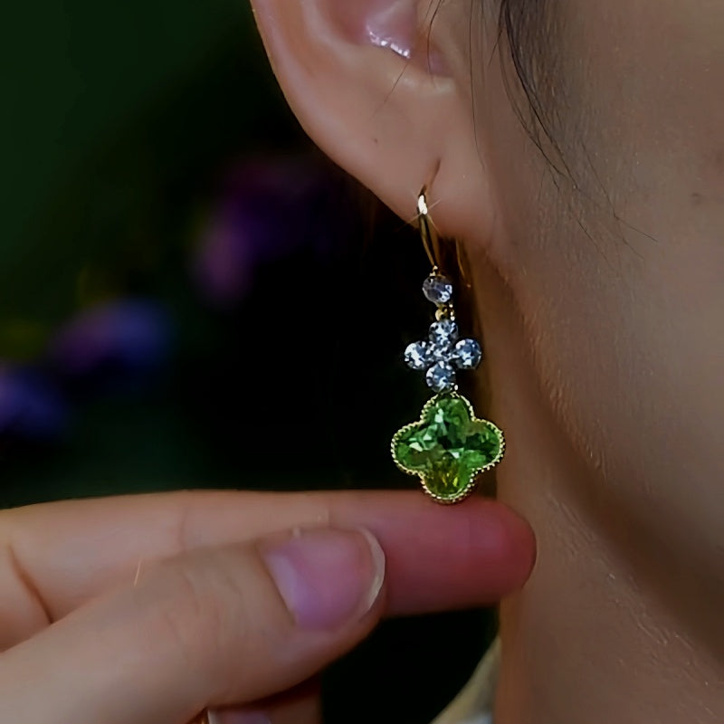 14K Gold-Plated Luxury Crystal Ear Hook Earrings