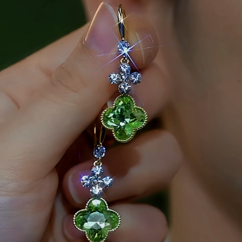 14K Gold-Plated Luxury Crystal Ear Hook Earrings