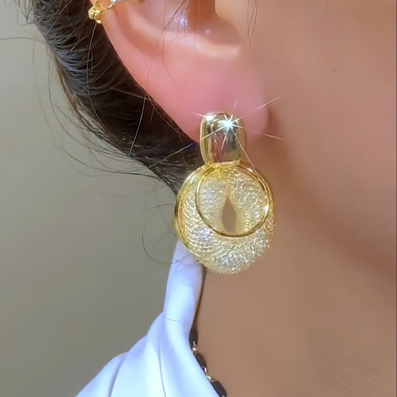 14K Gold-Plated Luxury Crystal Earrings