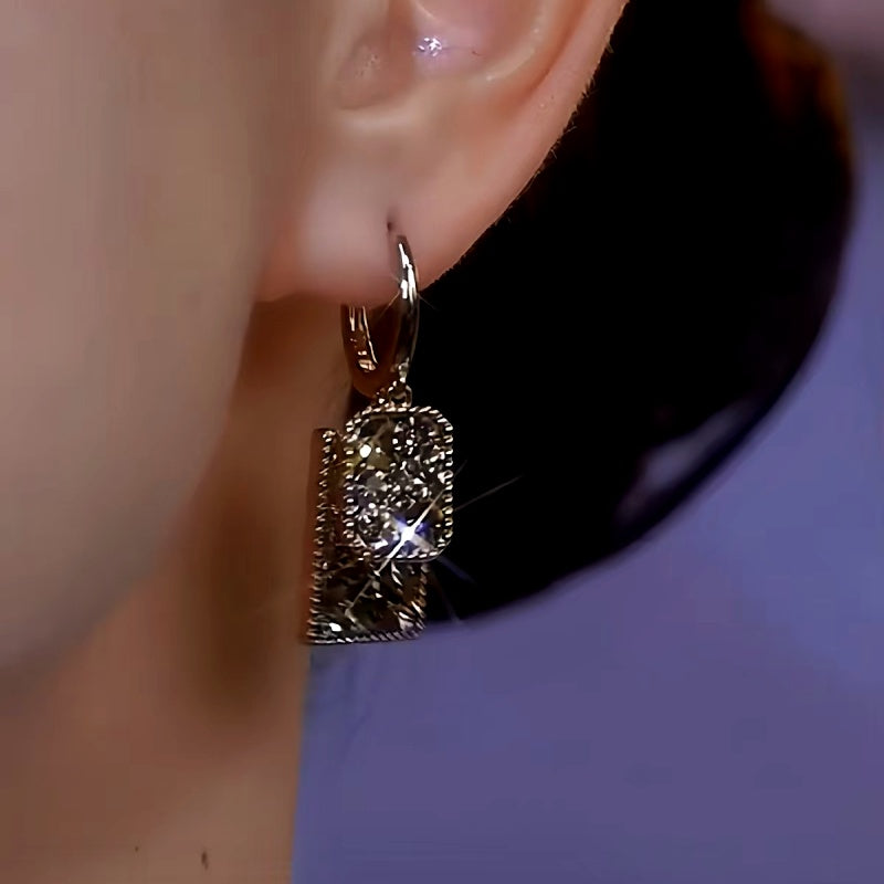 14K Gold-Plated Luxury Crystal Earrings