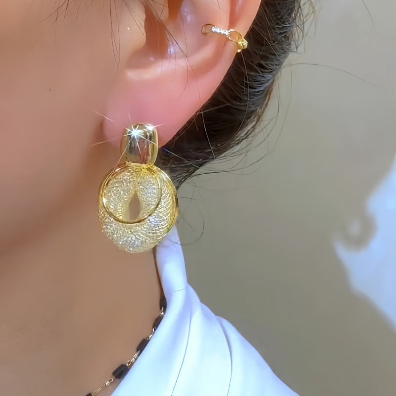 14K Gold-Plated Luxury Crystal Earrings