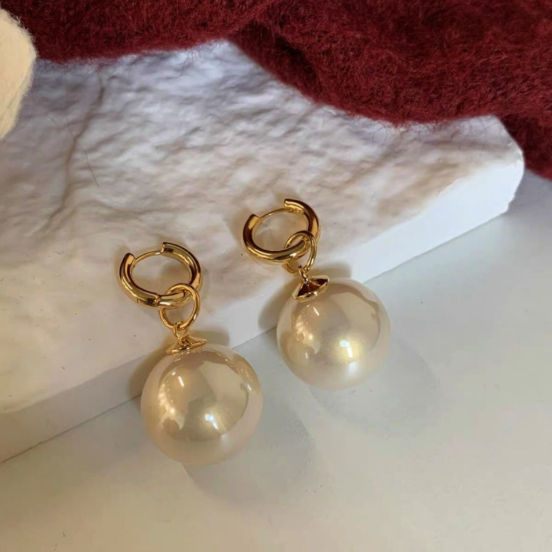 14K Gold-Plated Luxury Detachable Two-Piece Pearl Earrings