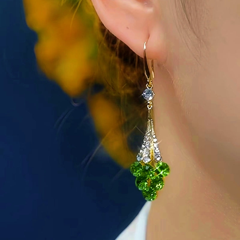 14K Gold-Plated Luxury Diamond Crystal Earrings