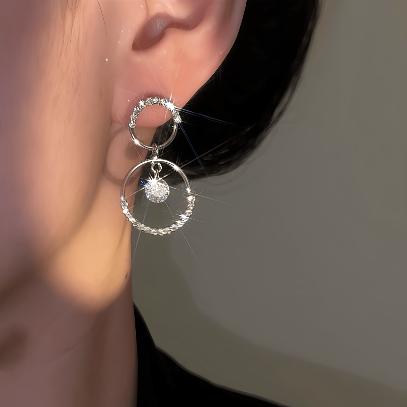 14K Gold-Plated Luxury Diamond Hoop Earrings