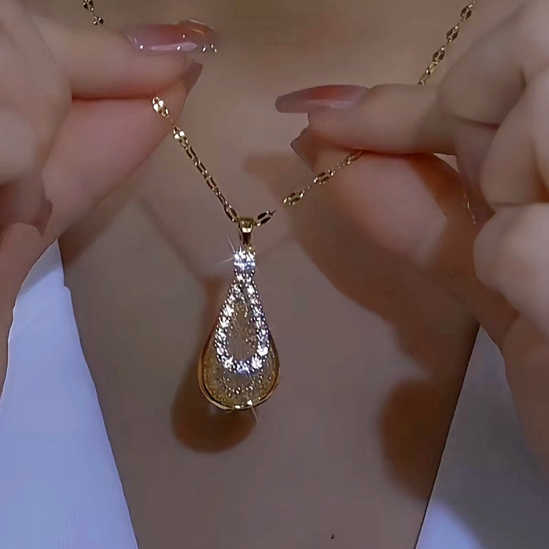 14K Gold-Plated Luxury Dynamic Water Drop Necklaces