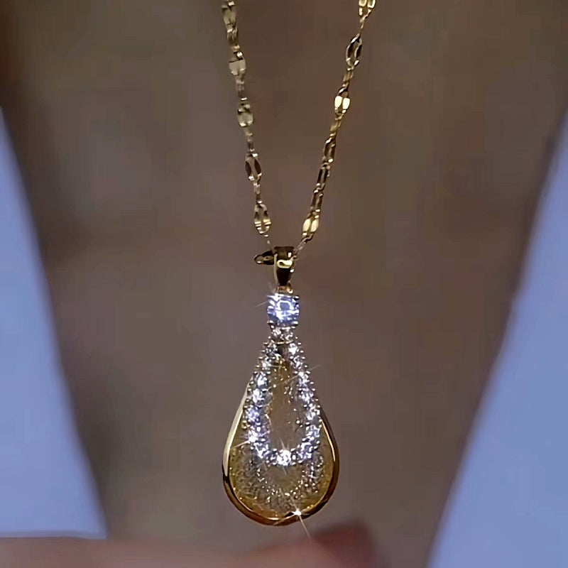 14K Gold-Plated Luxury Dynamic Water Drop Necklaces