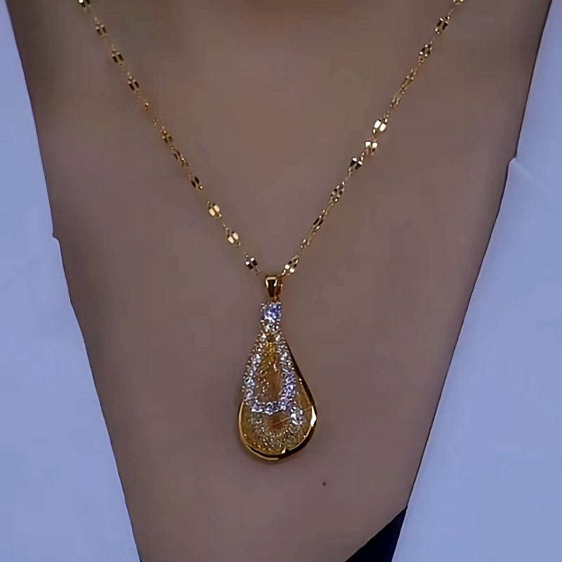 14K Gold-Plated Luxury Dynamic Water Drop Necklaces