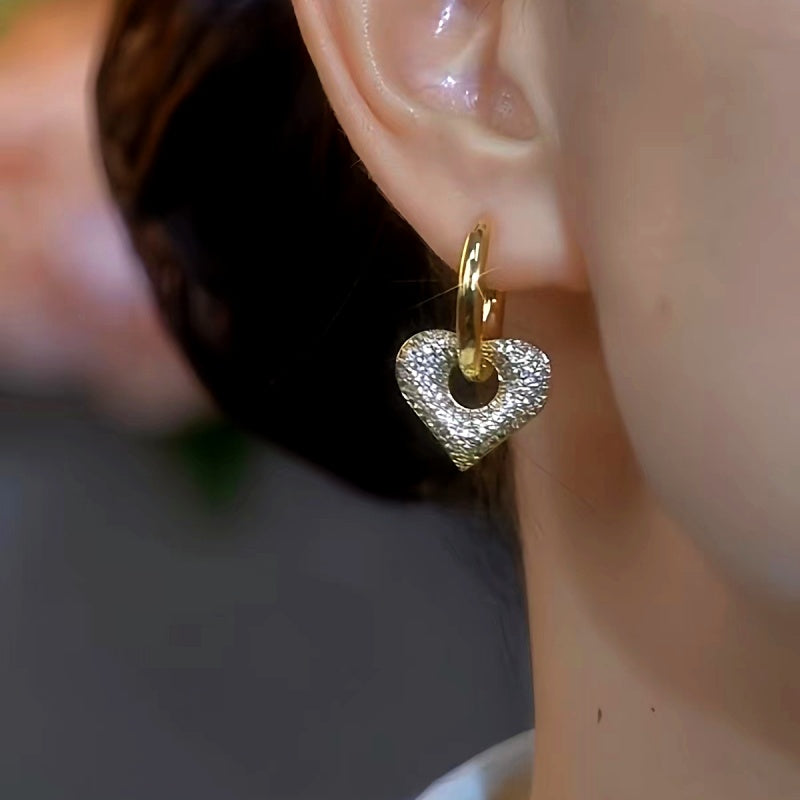 14K Gold-Plated Luxury Heart-Design Earrings