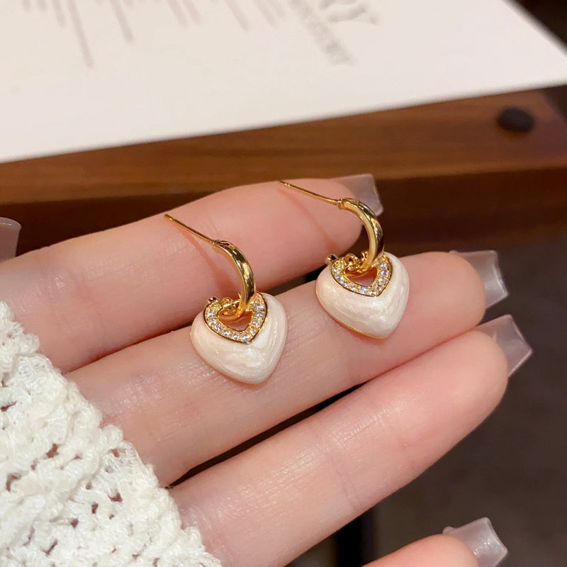 14K Gold-Plated Luxury Heart-Design Earrings