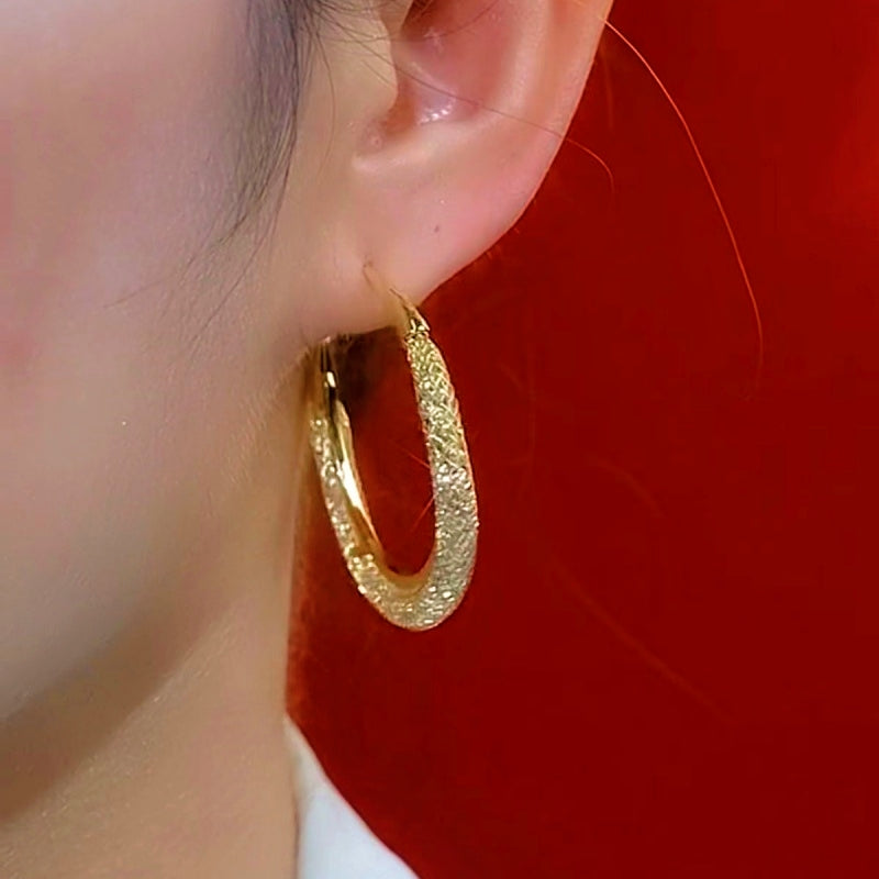 14K Gold-Plated Luxury Hoop Earrings