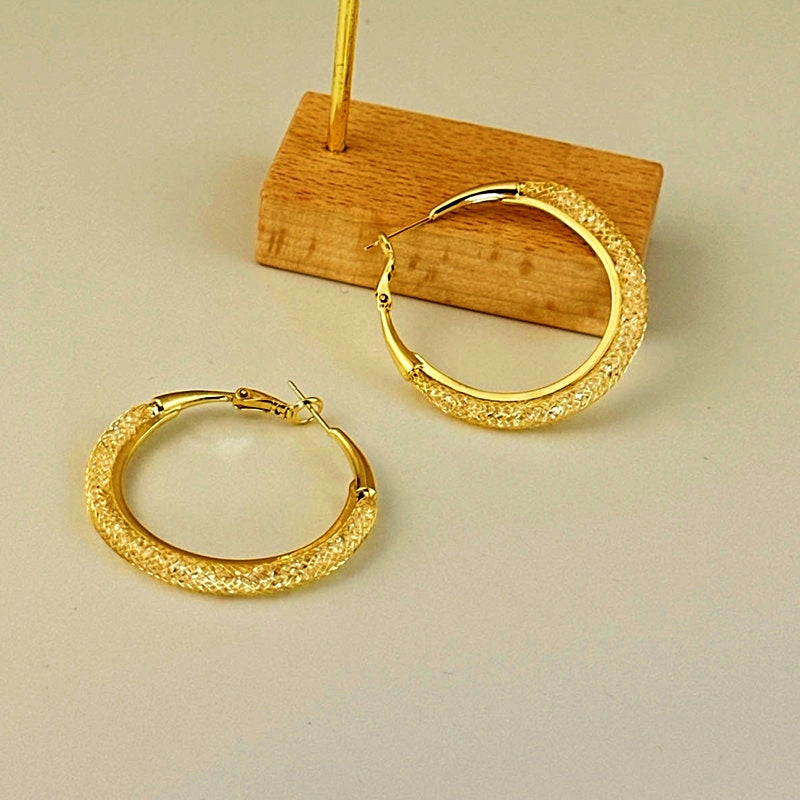 14K Gold-Plated Luxury Hoop Earrings