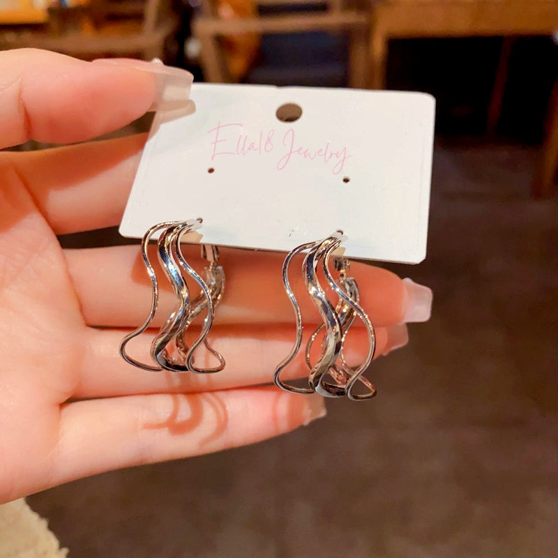 14K Gold-Plated Luxury Irregular Multi-Layer Earrings
